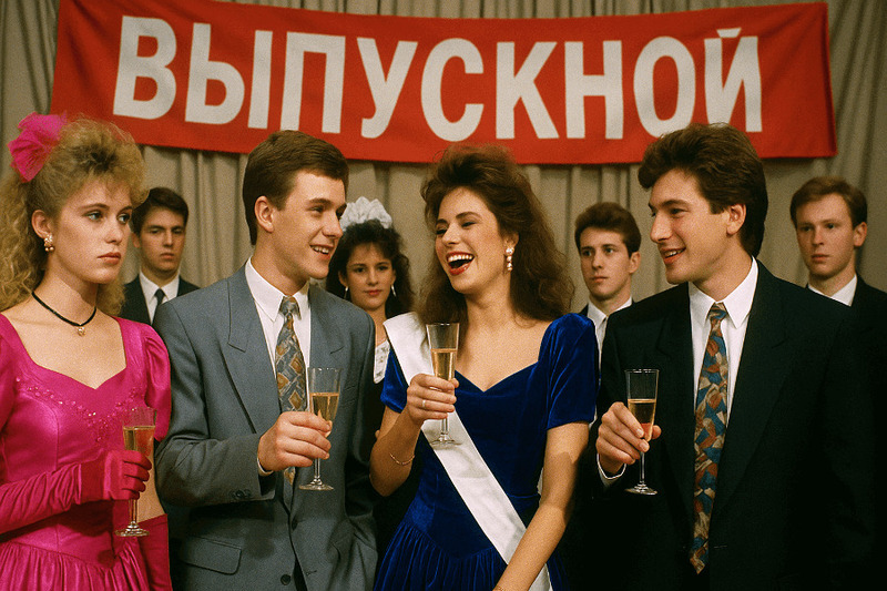 Наряд выпускников заметно отличался от прошлых лет. Девушки стали надевать яркие платья, юноши могли появиться и в строгих костюмах
